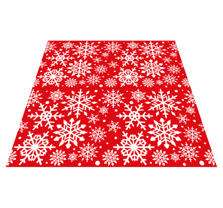Christmas vinyl rug with red snowflakes design - TenStickers
