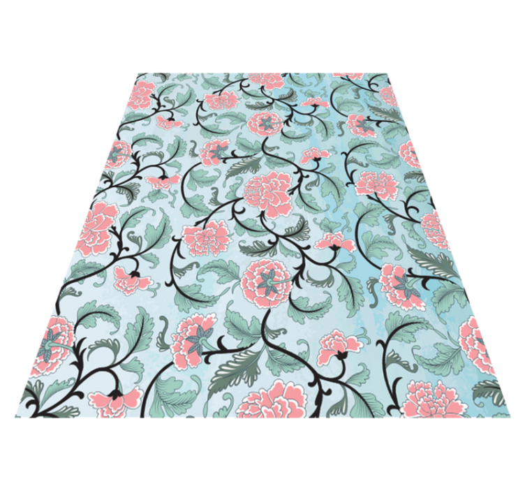 Vinyl rug flowers japanese floral window film - TenStickers