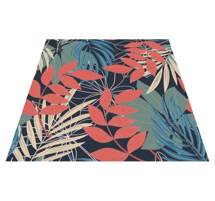 Vinyl rug flowers modern elegant flora and fauna pattern - TenStickers