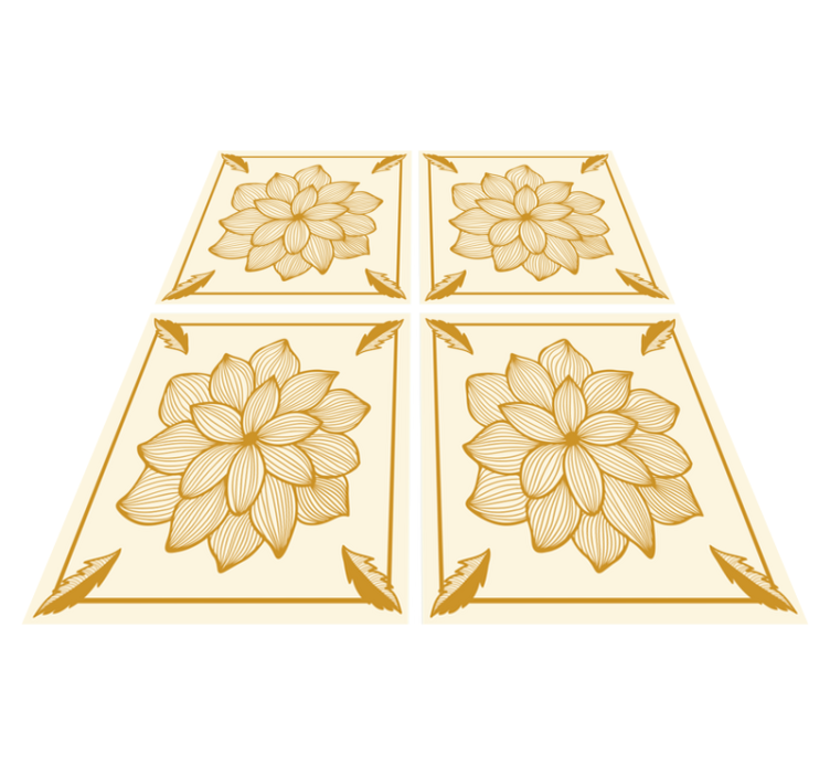 Vinyl rug flowers floral bandana paisley tile - TenStickers