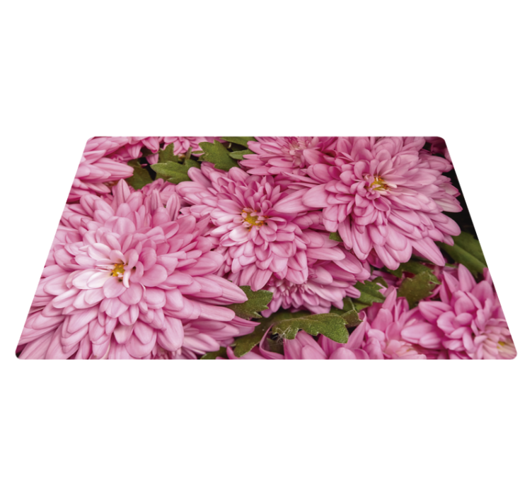 Vinyl rug flowers in pink floral spring - TenStickers