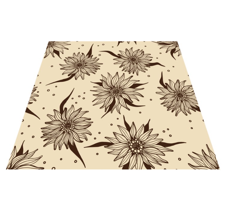 Vinyl rug flowers old sunflower - TenStickers
