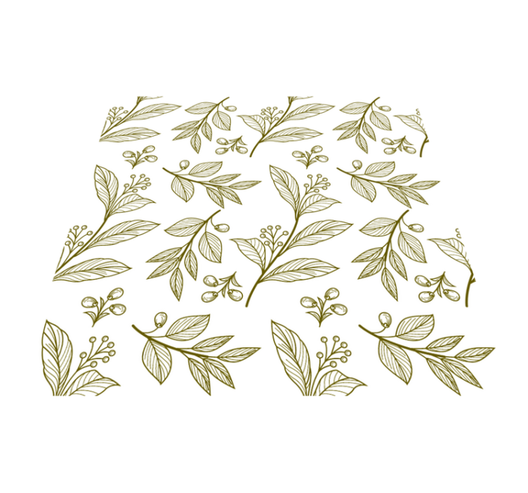 Vinyl rug flowers botanical leaves pattern - TenStickers