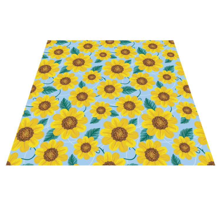 Vinyl rug flowers sunflower patterns - TenStickers