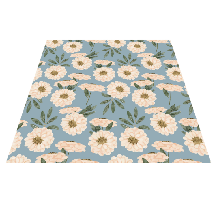 Vinyl rug flowers in vibrant hues - TenStickers