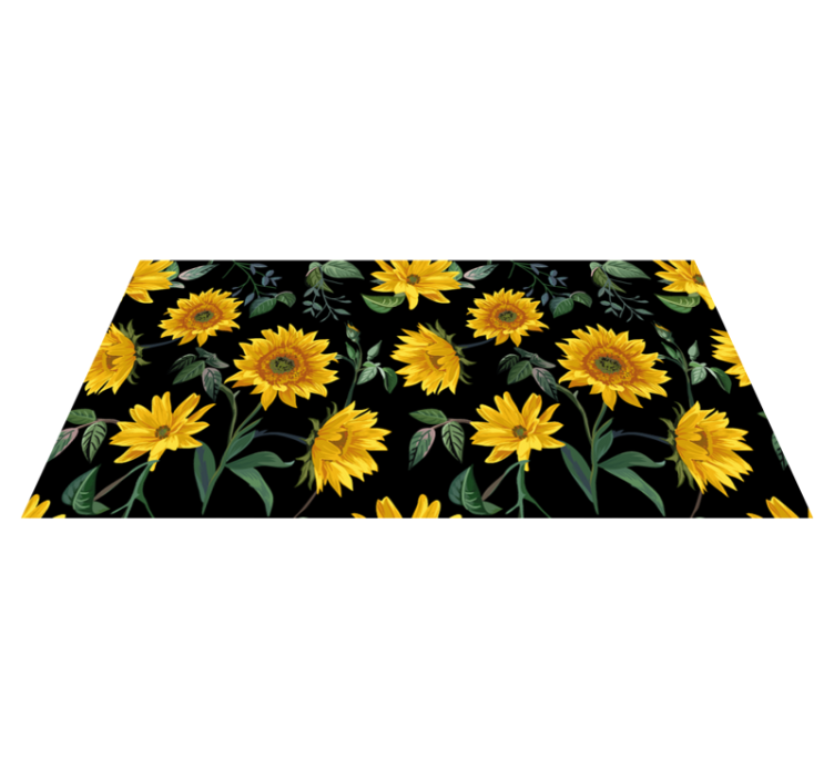 Vinyl rug flowers vintage sunflower - TenStickers