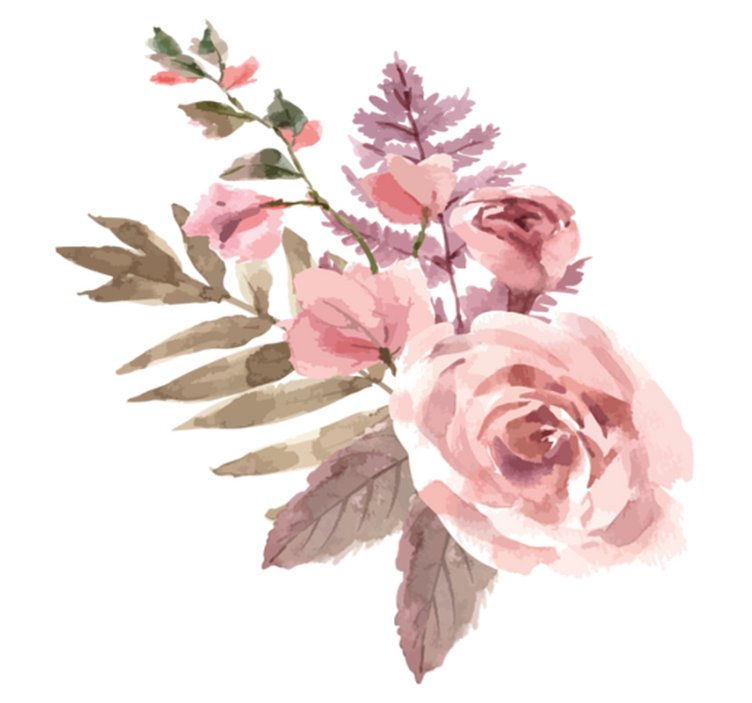 Flower vinyl rug watercolor floral design - TenStickers