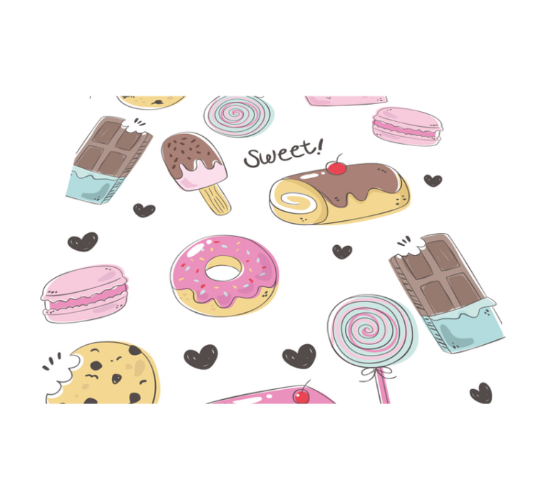 Delicious desserts kitchen vinyl rug - TenStickers