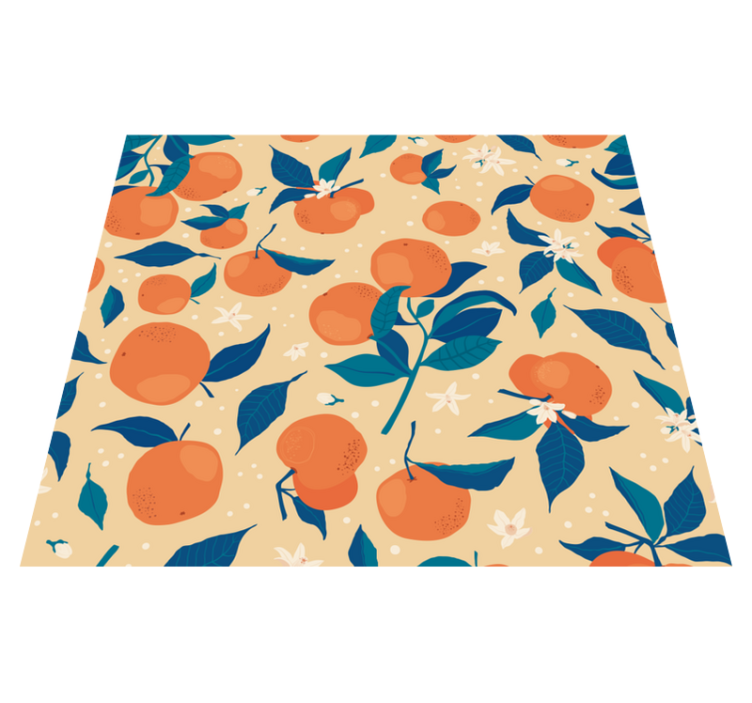 Kitchen vinyl rug with oranges fruit pattern - TenStickers