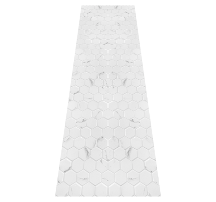 Kitchen vinyl rug in elegant grey hexagon tiles - TenStickers