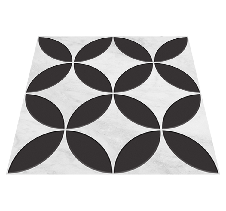 Vinyl rug bathroom hydraulic floral tiles - TenStickers