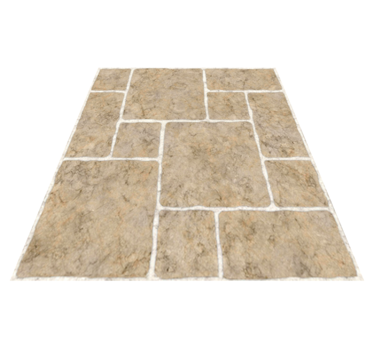 Vinyl rug bathroom in beige stone design - TenStickers