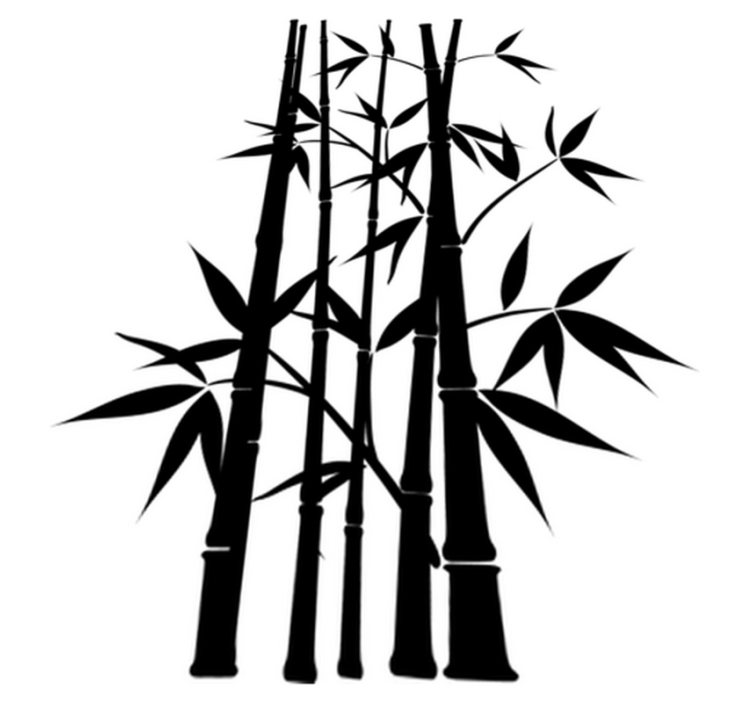 Vinyl rug bathroom bamboo plant wall sticker - TenStickers