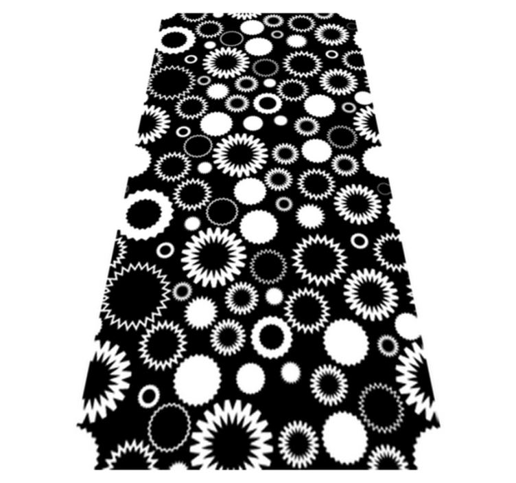 Vinyl rug bathroom black and white sunflowers - TenStickers