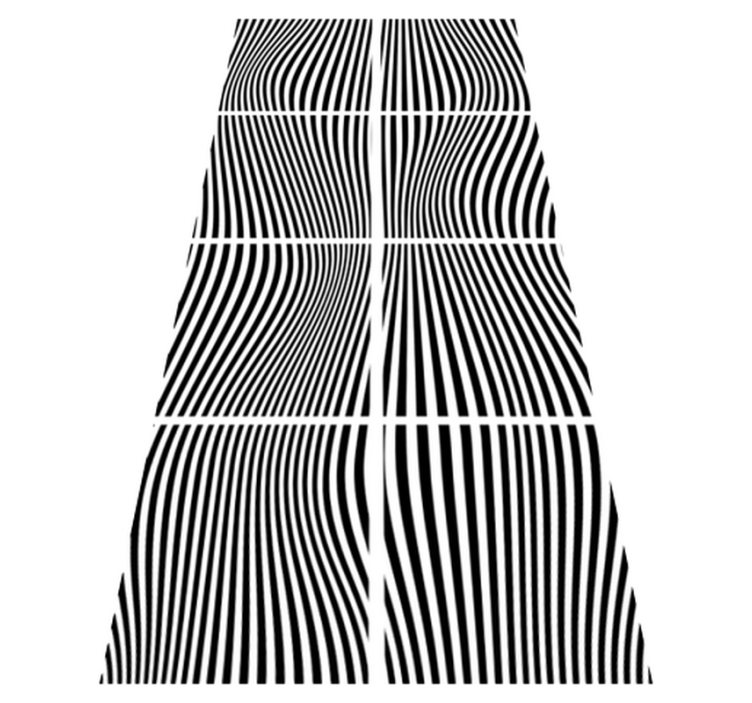 Vinyl rug bathroom waves in squares - TenStickers