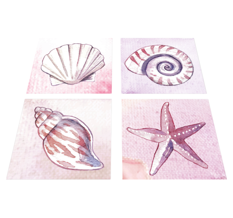 Vinyl rug bathroom sea life tiles - TenStickers