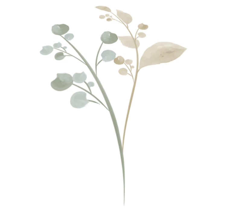 Vinyl rug bathroom watercolor branch - TenStickers