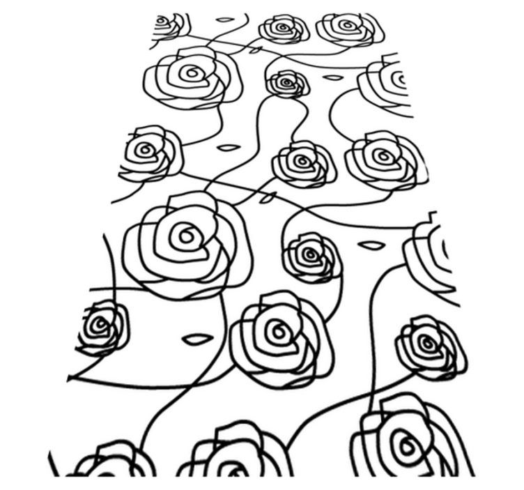 Vinyl rug bathroom with minimalistic roses design - TenStickers