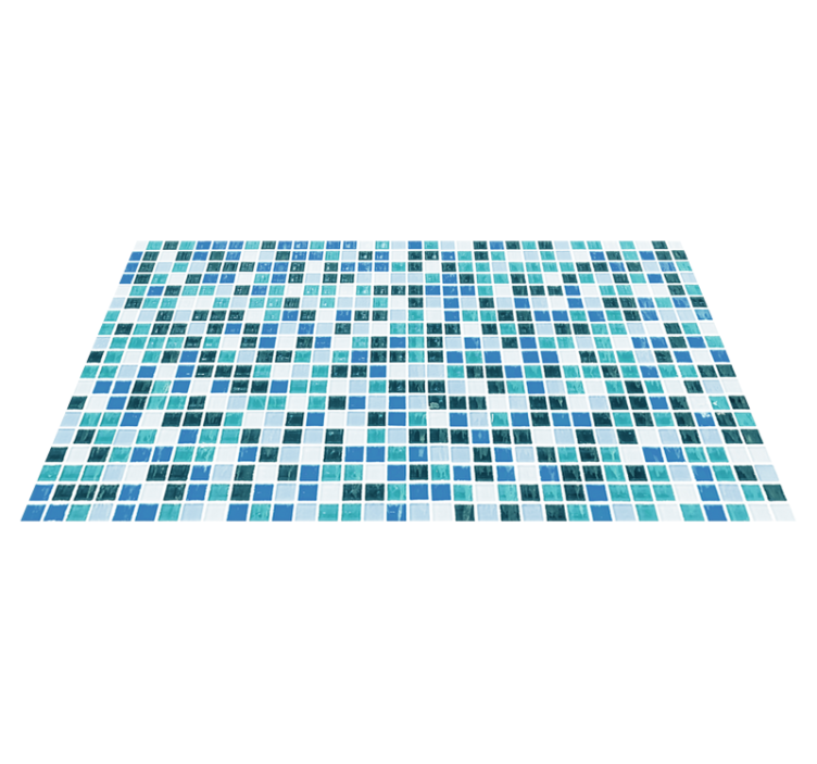 Vinyl rug bathroom blue tile mosaic - TenStickers