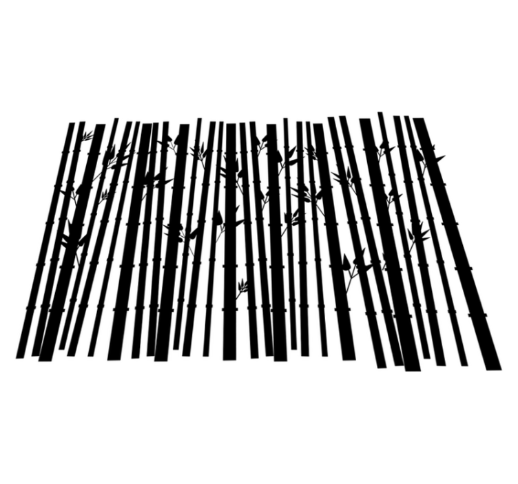 Bamboo plants vinyl rug bathroom - TenStickers