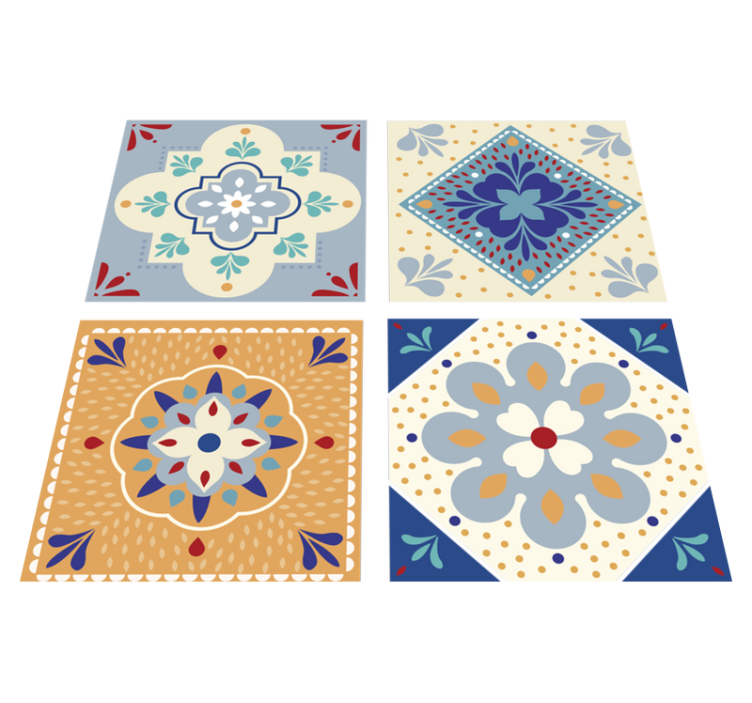 Vinyl rug bathroom vibrant color palette - TenStickers