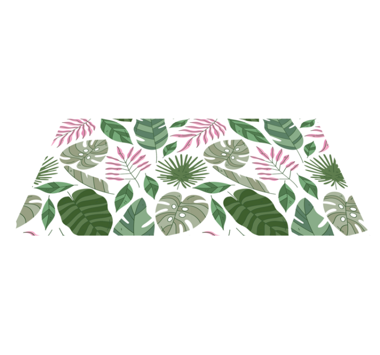 Vinyl rug flowers tropical minimalist garden plants - TenStickers