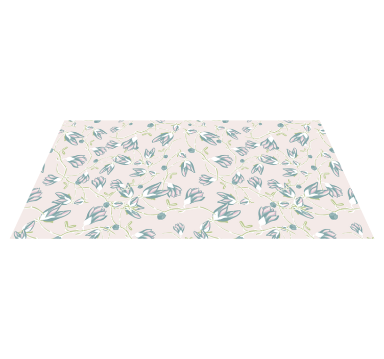 Vinyl rug flowers in leaves and flowers pattern - TenStickers