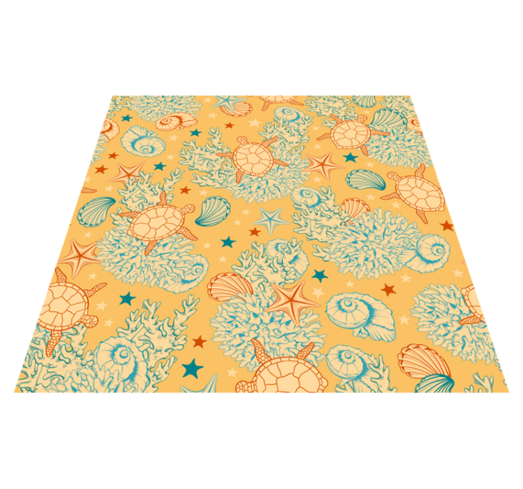 Vinyl rug flowers coral and marine life design - TenStickers