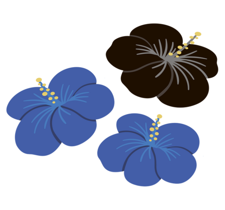 Vinyl rug flowers hibiscus floral design - TenStickers