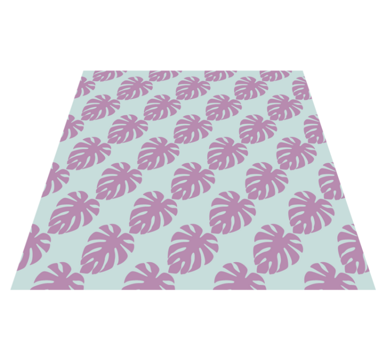 Vinyl rug flowers leaf pattern design - TenStickers