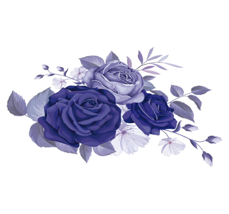 Vinyl rug flowers elegant purple roses - TenStickers