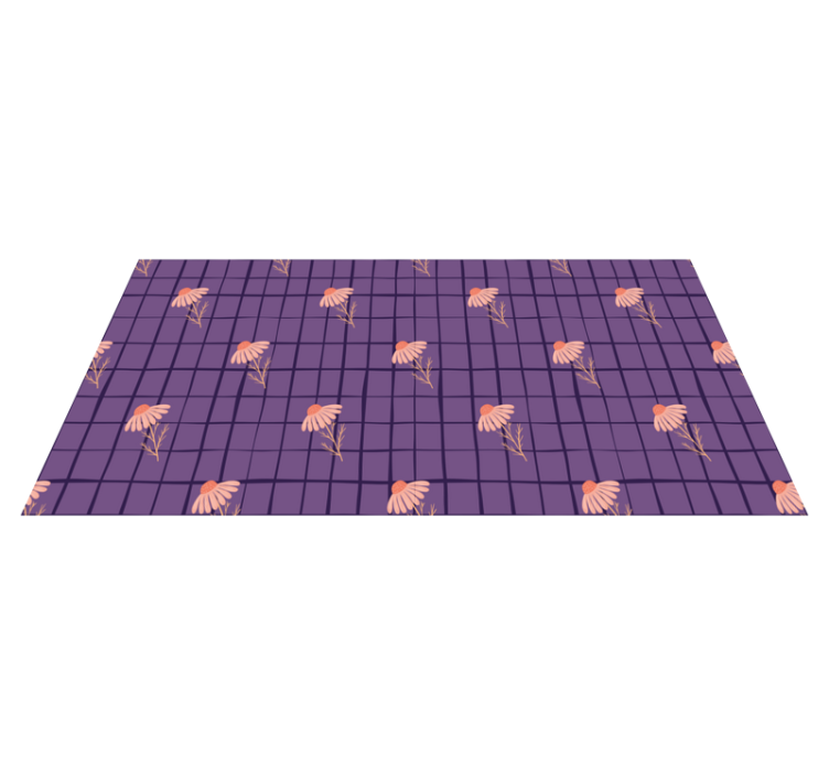 Vinyl rug flowers in purple floral design - TenStickers