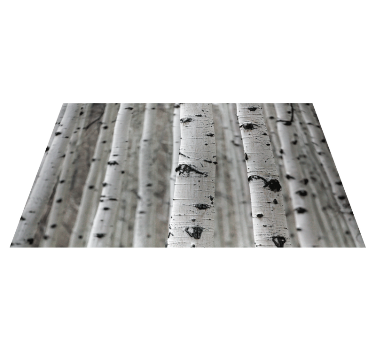 Vinyl rug flowers birch forest scene - TenStickers