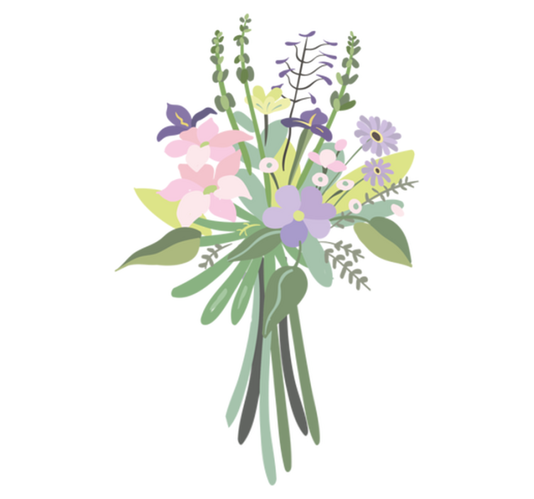 Vinyl rug flowers colorful floral bouquet - TenStickers