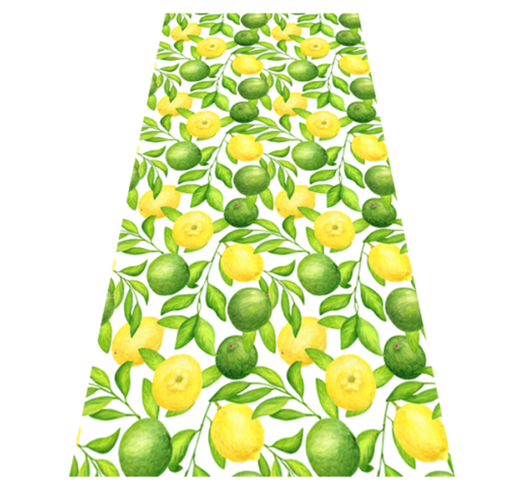 Vinyl rug flowers lemon and lime design - TenStickers
