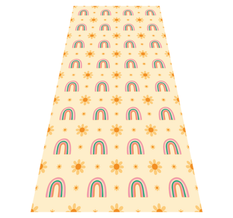 Flower vinyl rug flowers and rainbows - TenStickers