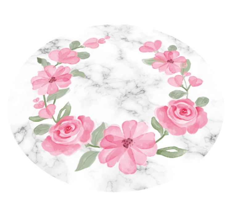 Flower vinyl rug with marble flower crown - TenStickers