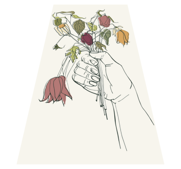 Flower vinyl rug handheld blooms - TenStickers