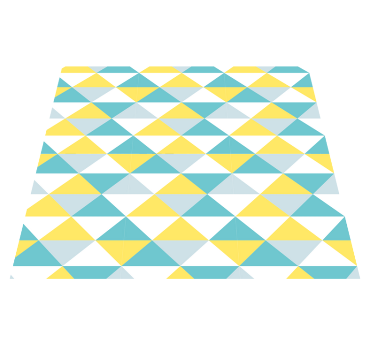 Geometric vinyl rug in yellow and blue tones - TenStickers