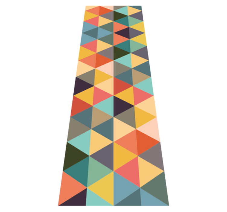 Geometric vinyl rug with colorful geometric patterns - TenStickers