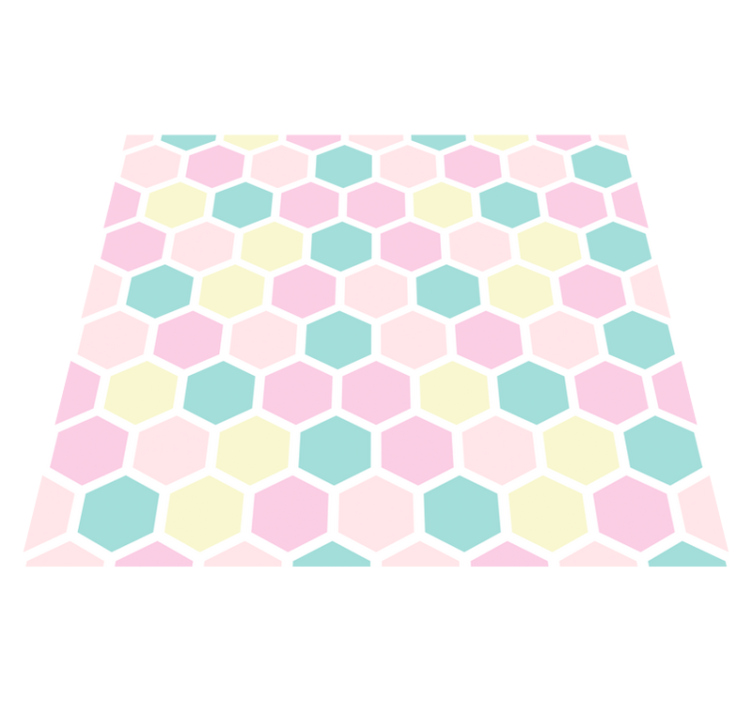 Geometric vinyl rug with pastel colors and patterns - TenStickers