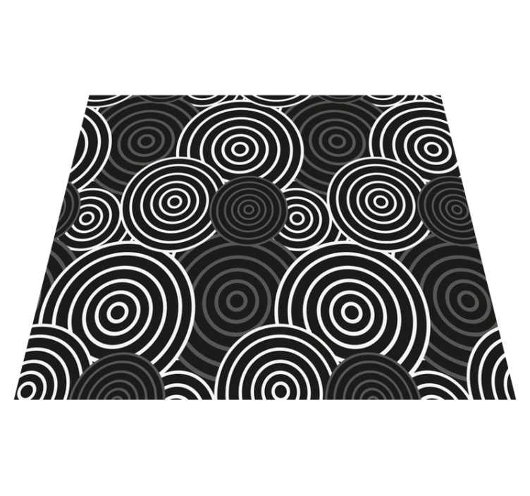 Geometric vinyl rug black circle with background - TenStickers