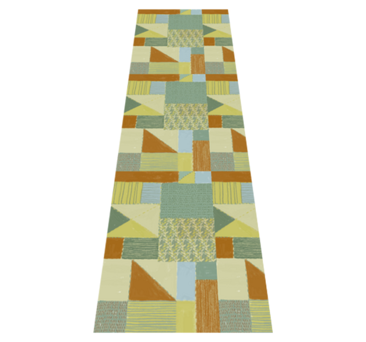 Geometric vinyl rug patchwork colorful triangle design - TenStickers