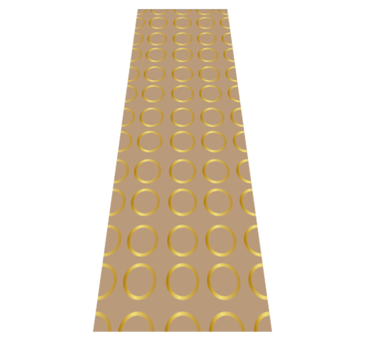 Geometric vinyl rug with golden circle pattern - TenStickers