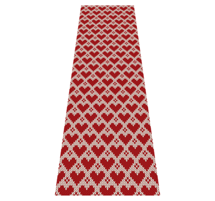 Christmas vinyl rug with knitted sweater hearts pattern - TenStickers