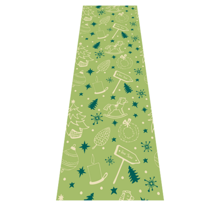 Christmas vinyl rug with green background design - TenStickers