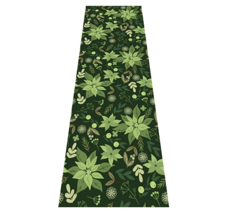 Christmas vinyl rug green floral decorations - TenStickers