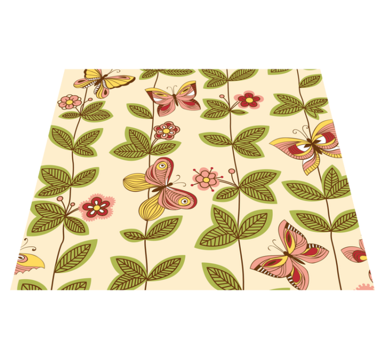 Bedroom vinyl rug with butterflies design - TenStickers