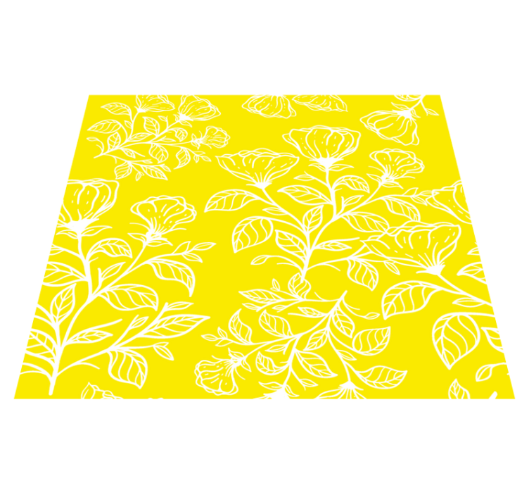 Bedroom vinyl rug with floral design pattern - TenStickers