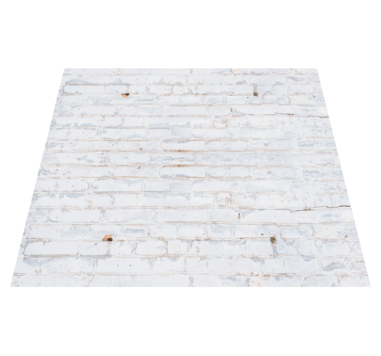 Bedroom vinyl rug in distressed white brick design - TenStickers